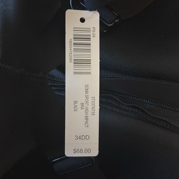 SOMA Sports High Impact Bra Black Size 34DD NWT - Picture 7 of 7